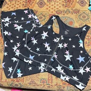 Torrid Black Star-Patterned Leggings and Top Set